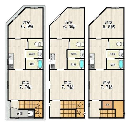 港区弁天5丁目中古戸建の間取り