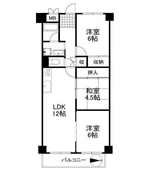 箕面サンハイツの間取り