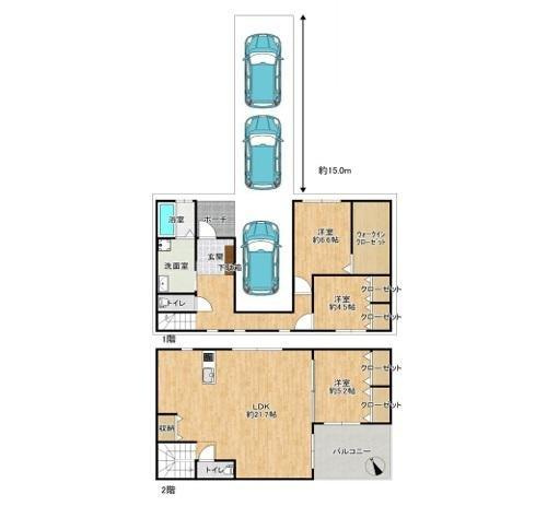 住吉区万代東3丁目中古戸建の間取り