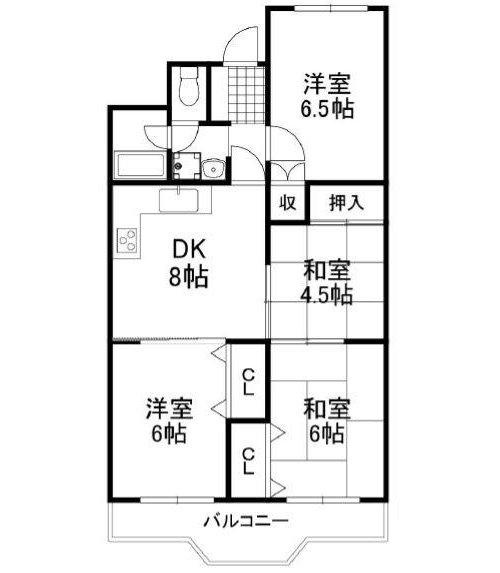 白川高層住宅　5号棟の間取り