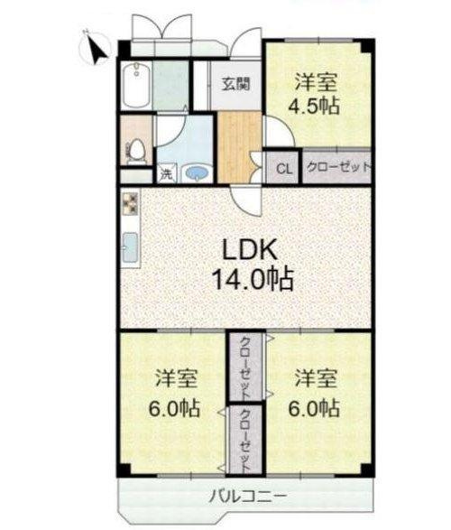 フローラ堺1号棟の間取り
