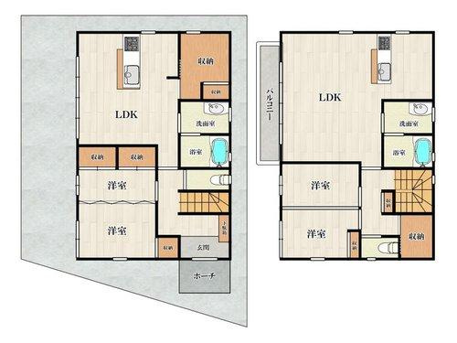 住吉区山之内5丁目　中古戸建の間取り