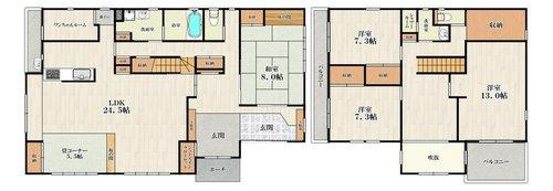 河内長野市上原西町　中古戸建の間取り