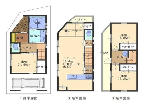 枚方市甲斐田新町新築戸建の間取り