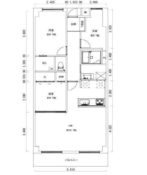 ファミール緑橋の間取り