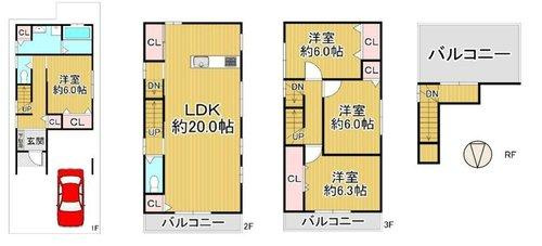 此花区春日出中2丁目中古戸建の間取り