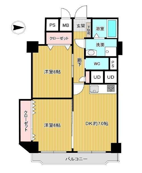 シャンボール第2新大阪の間取り