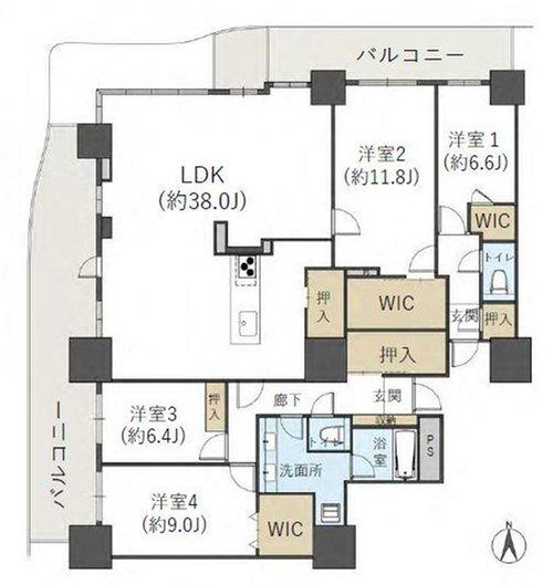 ローレルタワー堺筋本町の間取り