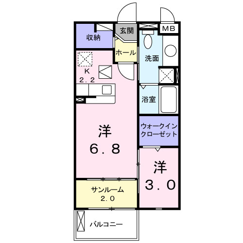 ウエストヒルパーシモンの間取り