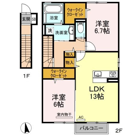 グランド　ソレイユ　D棟の間取り