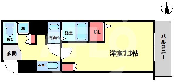 ACTY天満橋（アクティ天満橋）の間取り|ACTY天満橋（アクティ天満橋）　開放感のある間取り