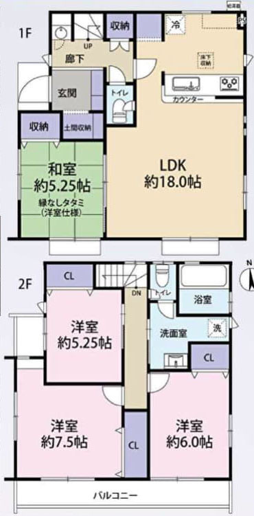 三鷹市大沢４丁目の中古一戸建の間取り