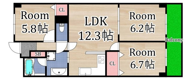 【間取り】 | ロイヤルコート生江