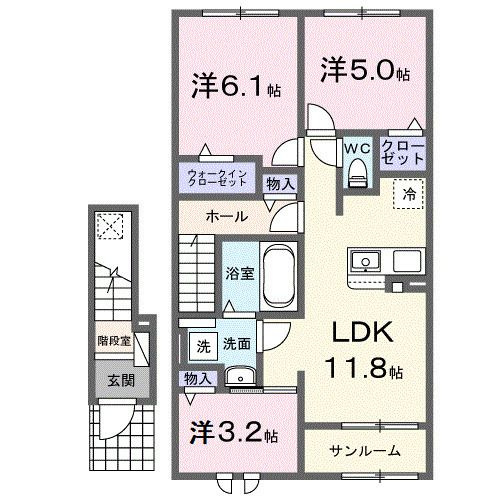 ステイズ　河合の間取り