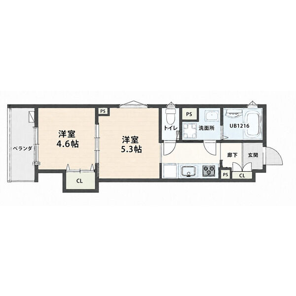CASA　CALMA茨田大宮の間取り