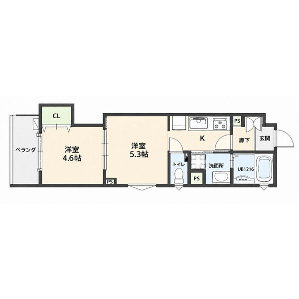 CASA　CALMA茨田大宮の間取り