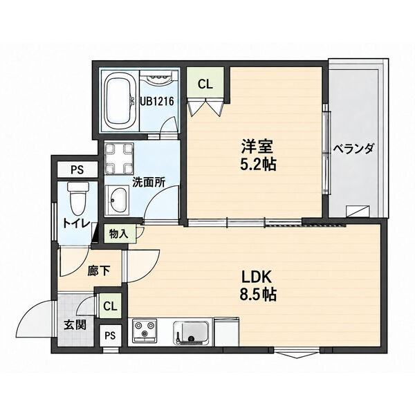 CASA　CALMA茨田大宮の間取り