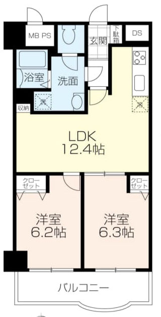 所沢市美原町５丁目の中古マンションの間取り