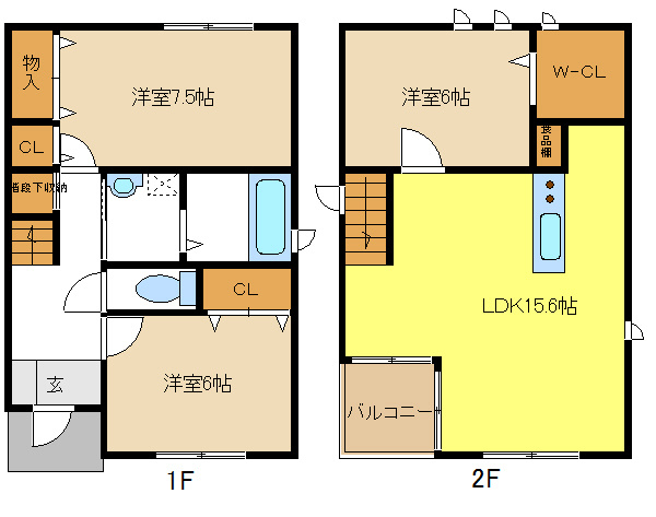 草薙町１－１コダテックスⅡＡの間取り