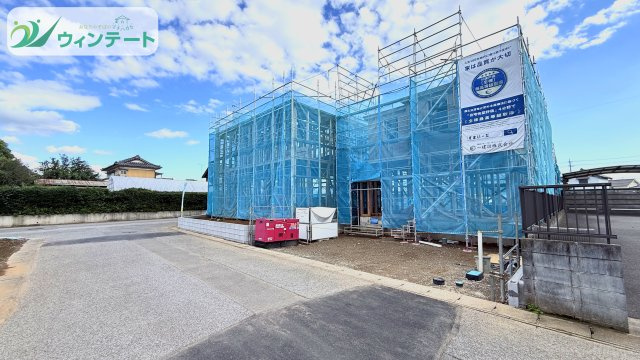 古河市下辺見第8　新築戸建て　1号棟の前面道路含む現地写真|建築の進捗に応じて見学も可能です。現地で暮らしのイメージを膨らませてください。