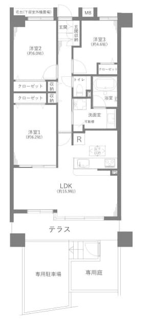 多摩市諏訪１丁目の中古マンションの間取り