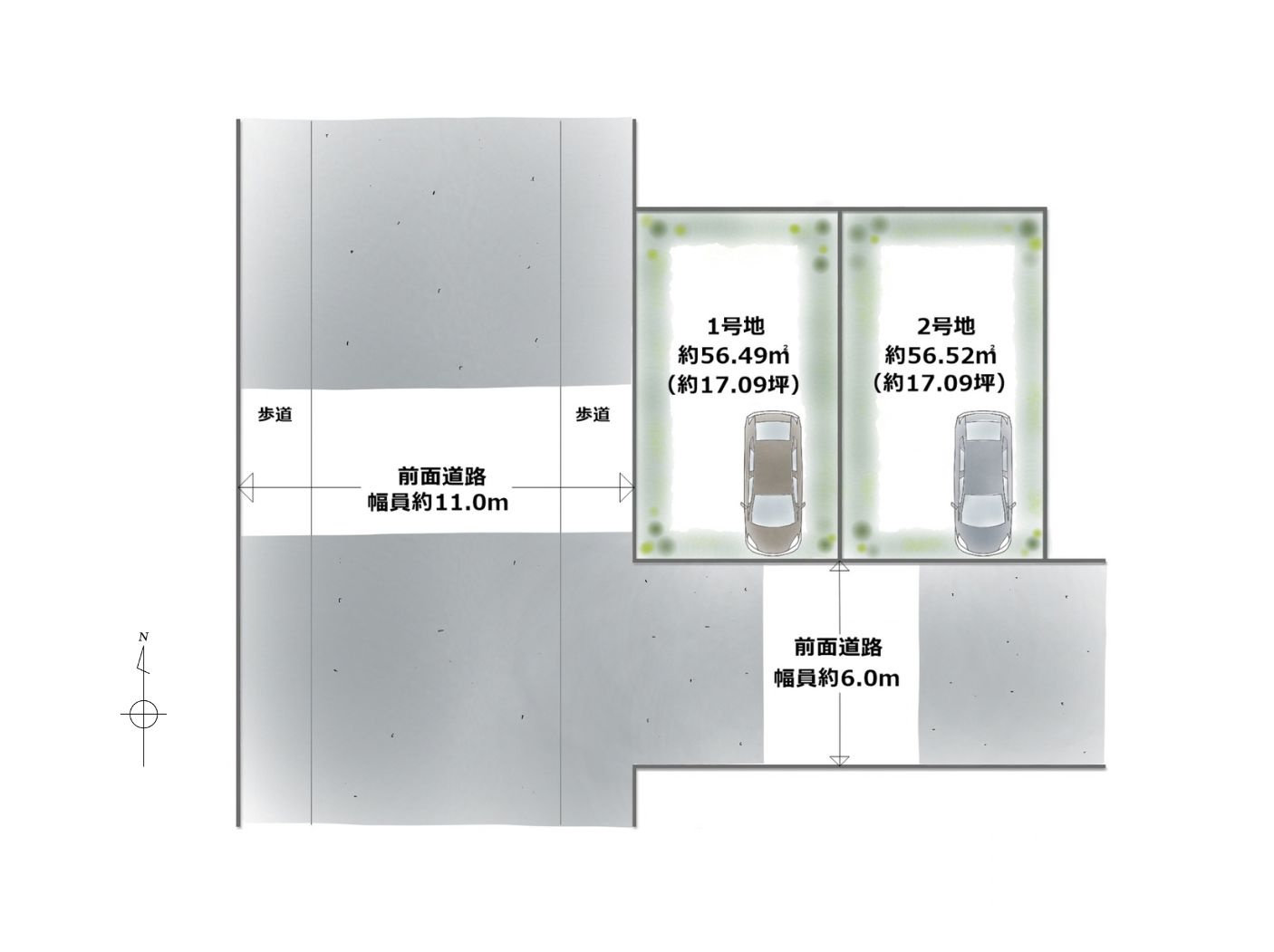 大阪市都島区内代町　2号地の区画図