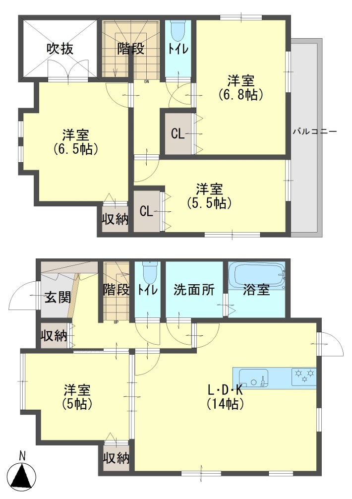 駐車２台　室内綺麗　西区伊川谷町有瀬　中古戸建の間取り
