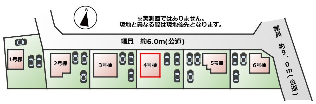 リガーレ宇都宮市細谷町3期の区画図|【全6棟】各号棟の詳細については、お気軽にお問い合わせください♪