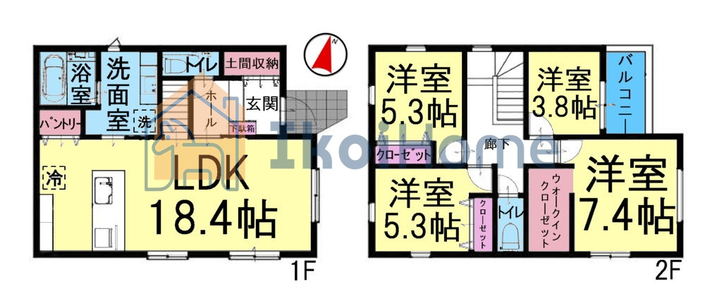 加古川市加古川町稲屋　限定1棟　新築戸建の間取り