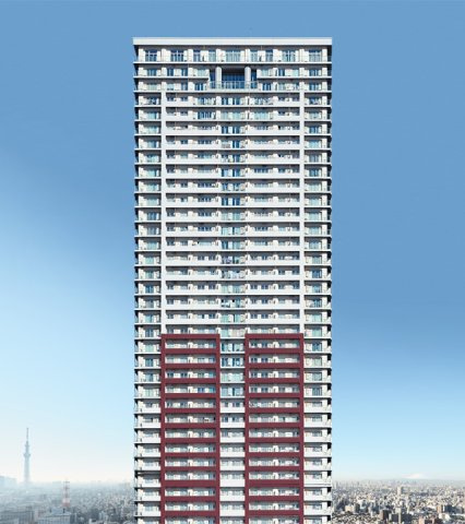 ロイヤルパークスタワー南千住の外観パース