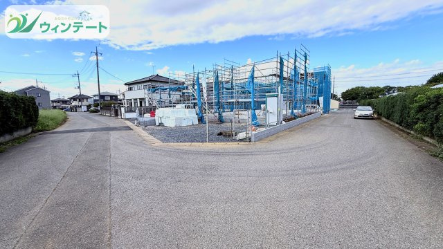 古河市下辺見第8　新築戸建て　3号棟の前面道路含む現地写真|建築の進捗に応じて見学も可能です。現地で暮らしのイメージを膨らませてください。