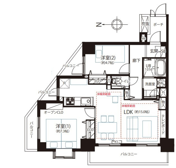 【間取り】 | ビクトリアハイム市ヶ谷