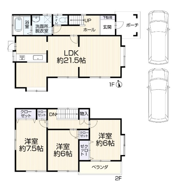 姫路市網干区津市場の中古一戸建の間取り