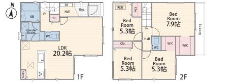 【間取り】 | 厚木市妻田西2丁目 新築分譲住宅　全3棟