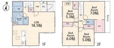 【間取り】 | 厚木市妻田西2丁目 新築分譲住宅　全3棟