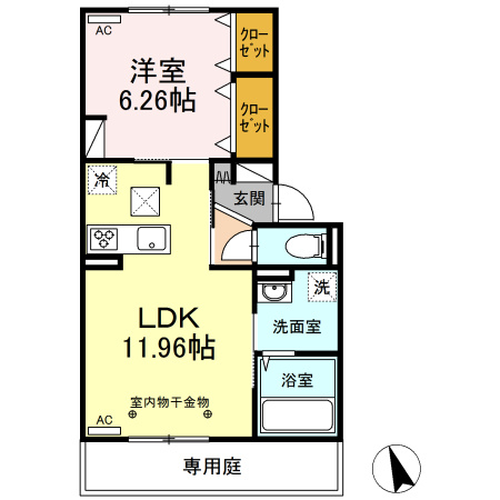 エスポワール合川　A棟の間取り