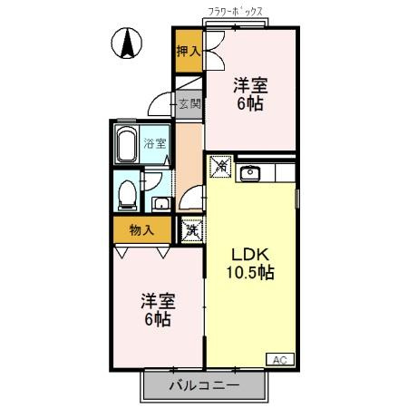 【間取り】 | サンモール北花田　B