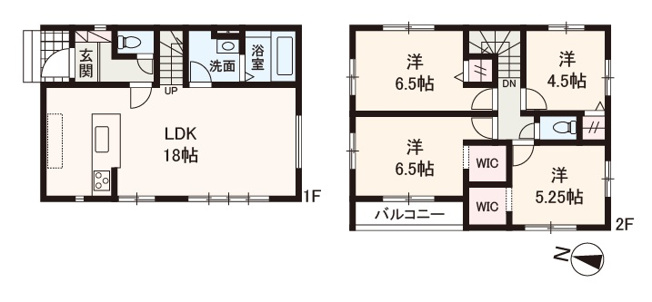 【間取り】 | 堺市東区引野町1丁1期 | 広々リビングで家族団らん！個室も収納も充実の4LDK新築戸建！カースペース1台分有(車種による)。