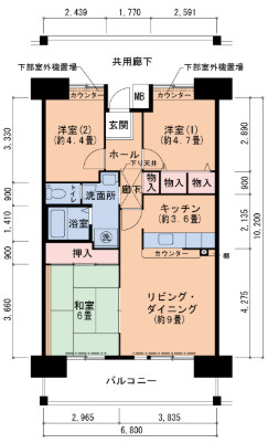 ＵＲグリーンヒルズ六甲の間取り