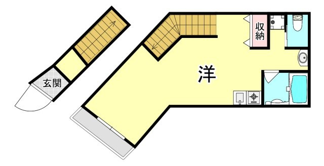 Walk one minutes岡本の間取り
