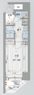 プレサンス心斎橋リベルタの間取り
