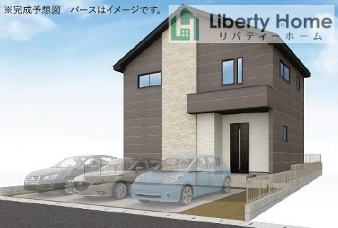 ひたちなか市外野　新築戸建　2号棟の完成予想図|ご予約をいただければ、『平日の空いた時間』『周辺物件まとめて見たい』『1件だけ見たい』ももちろん可能です♪
お気軽にお問合せください♪