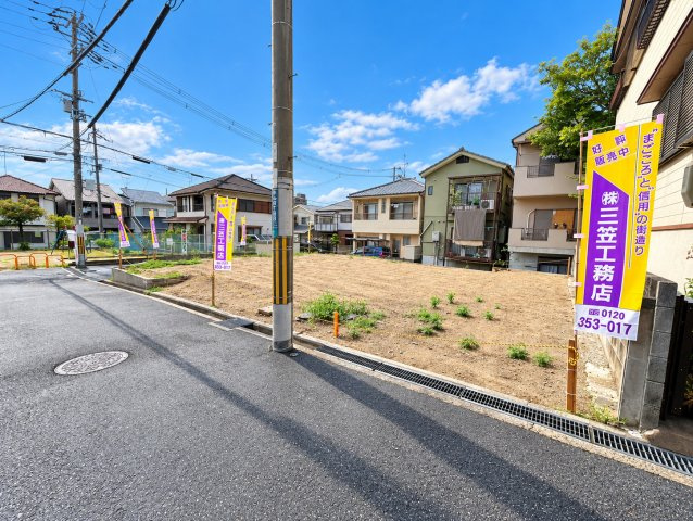 【建築条件付き土地】サン・タウン岡山4丁目の前面道路含む現地写真