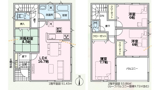 小野市育ケ丘町　第9期　新築一戸建ての間取り