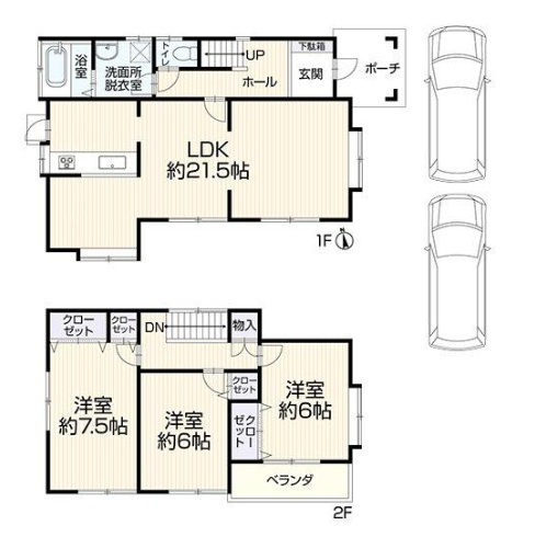 姫路市網干区津市場　　中古戸建の間取り