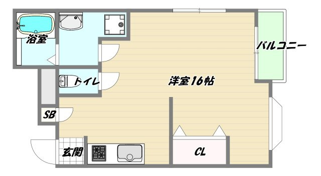 大阪市淀川区西中島４丁目の賃貸マンションの間取り
