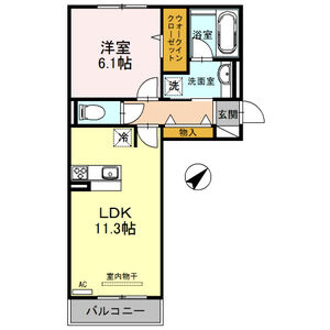 【間取り】 | Le ciel (ル シエル) Ⅰ | お部屋の間取りです