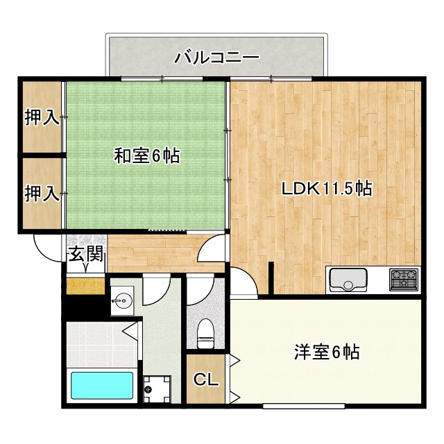 サンリジェールB棟の間取り