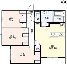 (仮称)尼崎市東園田町3丁目共同住宅の間取り