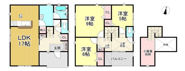 常滑市阿野町3丁目　全1棟の間取り|3LDK+小屋裏収納☆